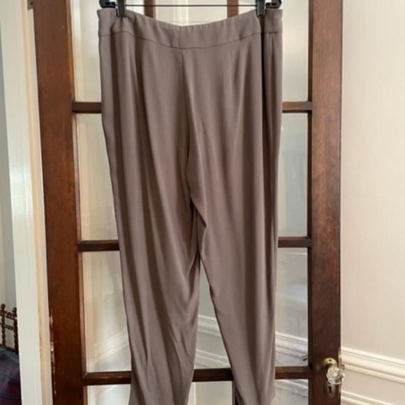 Eileen Fisher Taupe Silk Ankle Pants - Picture 4 of 4